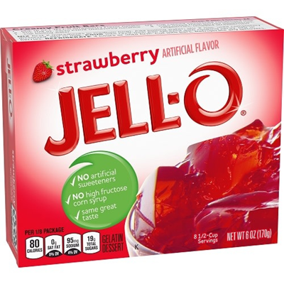 Gelatina Jello Fresa en polvo 85 g (3 oz)