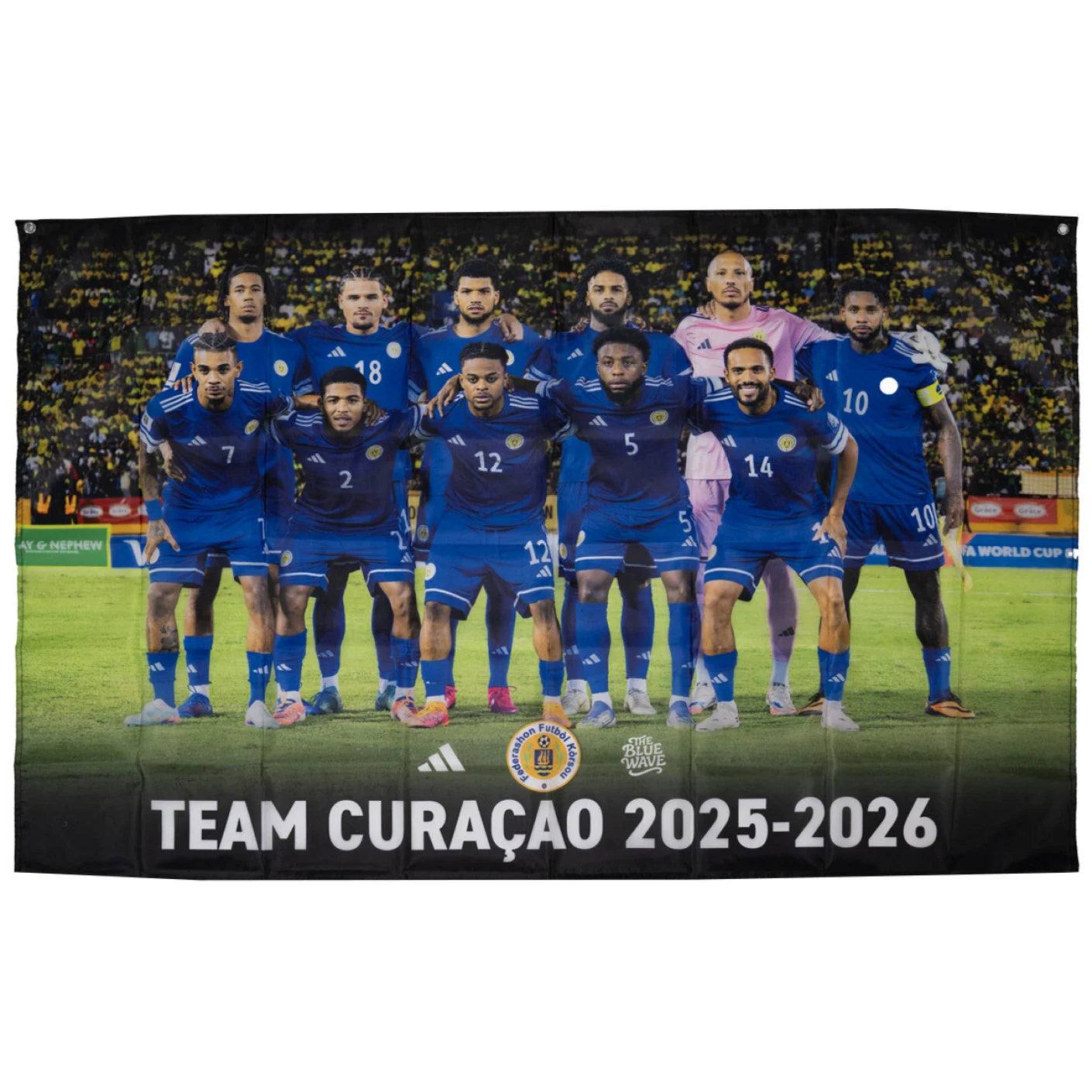 FFK Curacao vlag - MET SPELERS (100cm x 150cm)