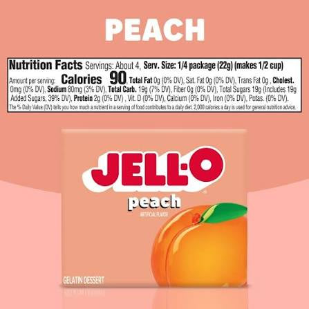 Jello Gelatin Peach Powder 3oz (85g)