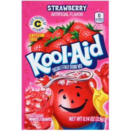 Kool-Aid Fresa sobre 0.14oz (3.9g)