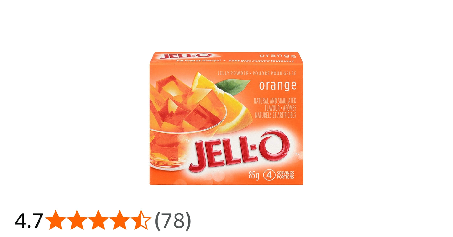 Jello Gelatin Orange Powder 3oz (85g)