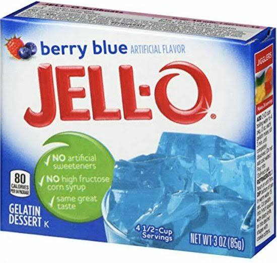 Jello Gelatina en Polvo Sabor Frambuesa Azul 3oz (85g)