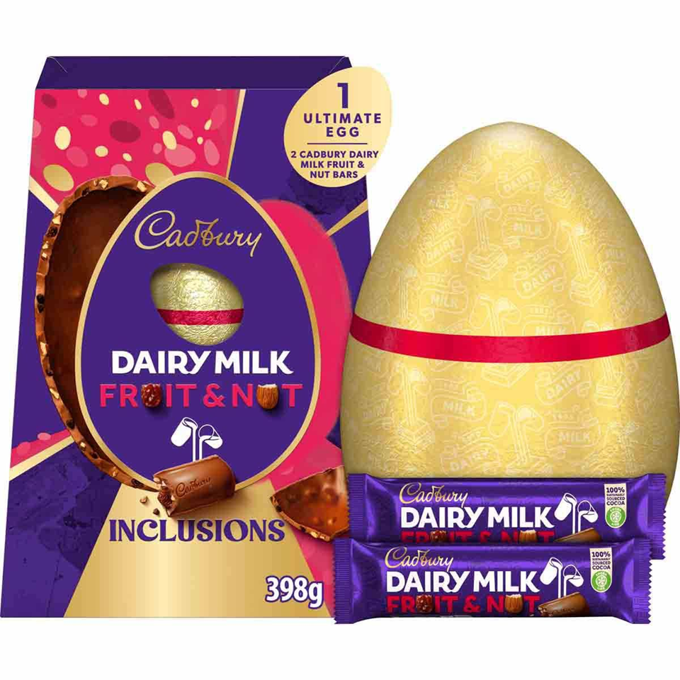 Cadbury fruit & nut ultimate egg 398gram - DOOS VAN 4 PAKKEN
