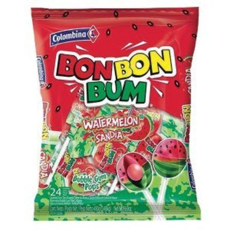 Bon Bon Bum Lollipops Watermelon 24pcs