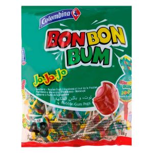 Colombina Bon Bon Bum Raspberry Passion fruit Jo-Jo-Jo 48 stuks