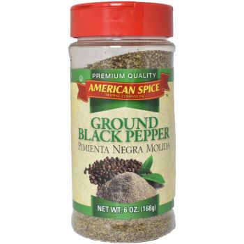 American Spice Ground Black Pepper pimiento negra molida 6oz (168g) DATUM